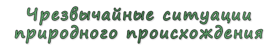  «Чрезвычайные ситуации природного происхождения»