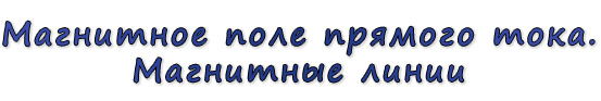  «Магнитное поле прямого тока. Магнитные линии»