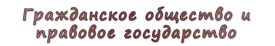  «Гражданское общество и правовое государство»
